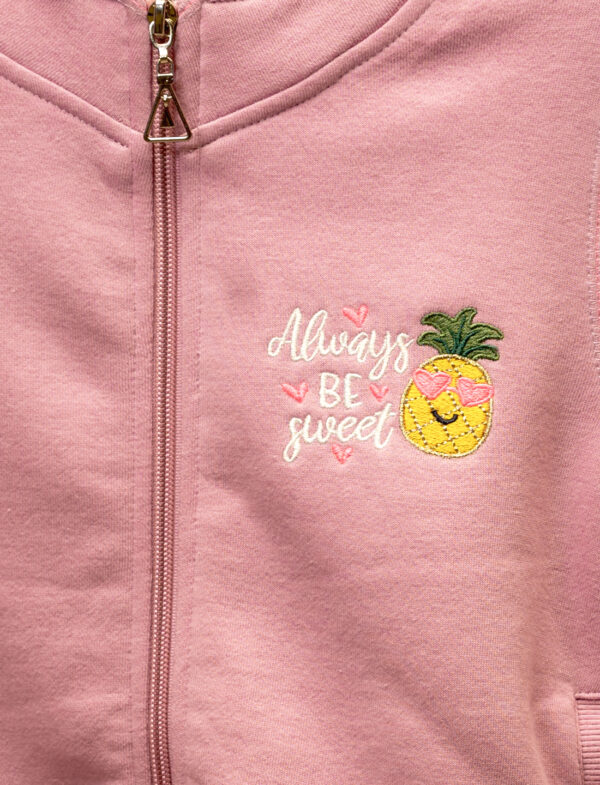 Pink Girls Zipper Jacket - Pretty - Image 2